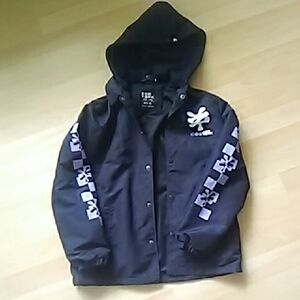 💲4⃣▶Zoo York Black Hooded Coach Jacket with White Logo